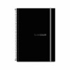 CADERNO COLEGIAL SLIM COLOR, 80 FLS, ESPIRALADO, CAPA EM PP, FECHAMENTO C/ELÁSTICO, PRETO