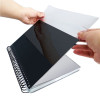 CAPA PARA CADERNO EM PVC CRISTAL, DUAS PARTES, FORMATO UNIVERSITÁRIO (190MM X 278MM)