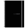 CADERNO UNIV 160FL 10X1 ESPIRAL CAPA PP PRETO