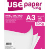 PAPEL SULFITE 180 GSM (60 KG), PCT C/25 FLS, FORMATO A3, BRANCO