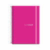 CADERNO COLEGIAL SLIM COLOR, 80 FLS, 1 MATÉRIA, ESPIRALADO, CAPA PP, FECHAMENTO C/ELÁSTICO, PINK