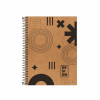 CADERNO 1/4 48 FL ESPIRAL CAPA FLEXÍVEL KRAFT