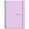 CADERNO UNIV 160FL 10X1 ESPIRAL CAPA PP LILÁS