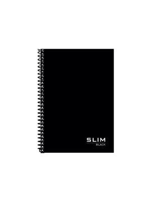 CADERNO 1/4 ESPIRAL 160 FOLHAS SLIM BLACK