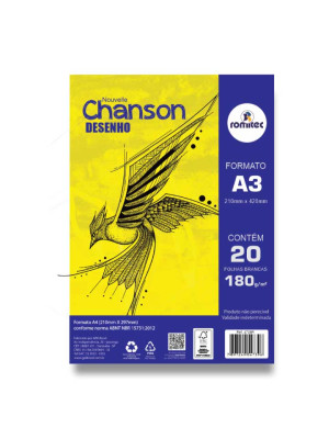CAD DESENHO A3 NOUVELLE CHANSON  180GSM C/20FLS BRANCO