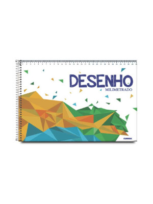CADERNO CARTOGRAFIA (DESENHO) MILIMETRADO, 60 FLS, ESPIRALADO, CAPA DURA