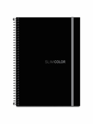 CADERNO UNIV 160FL 10X1 ESPIRAL CAPA PP PRETO