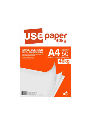 PAPEL SULFITE 120 GSM (40 KG), PCT C/50 FLS, FORMATO A4, BRANCO