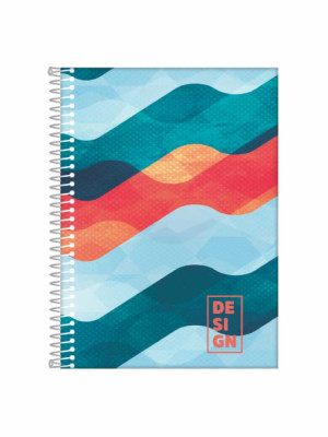 CADERNO UNIVERSITÁRIO DESIGN, 320 FLS, 20 MATÉRIAS, ESPIRAL, CAPA DURA