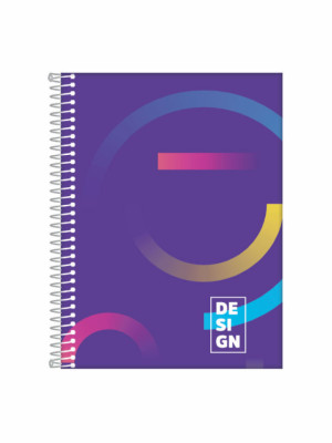 CADERNO UNIVERSITÁRIO DESIGN, 240 FLS, 15 MATÉRIAS, ESPIRALADO, CAPA DURA