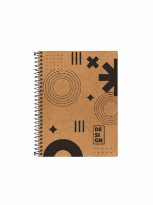 CADERNO 1/4 48 FL ESPIRAL CAPA FLEXÍVEL KRAFT
