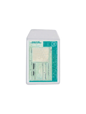 PROTETOR DOCUMENTOS CNH/CPF, 65MM X 90MM, COM ABA, PCT C/50