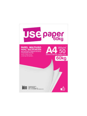 PAPEL SULFITE 180 GSM (60 KG), PCT C/50 FLS, FORMATO A4, BRANCO