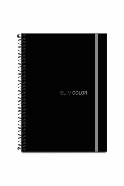 CADERNO UNIV 160FL 10X1 ESPIRAL CAPA PP PRETO